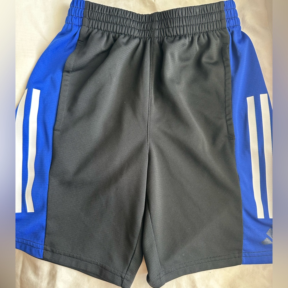 adidas Kids Black and Blue Athletic Shorts